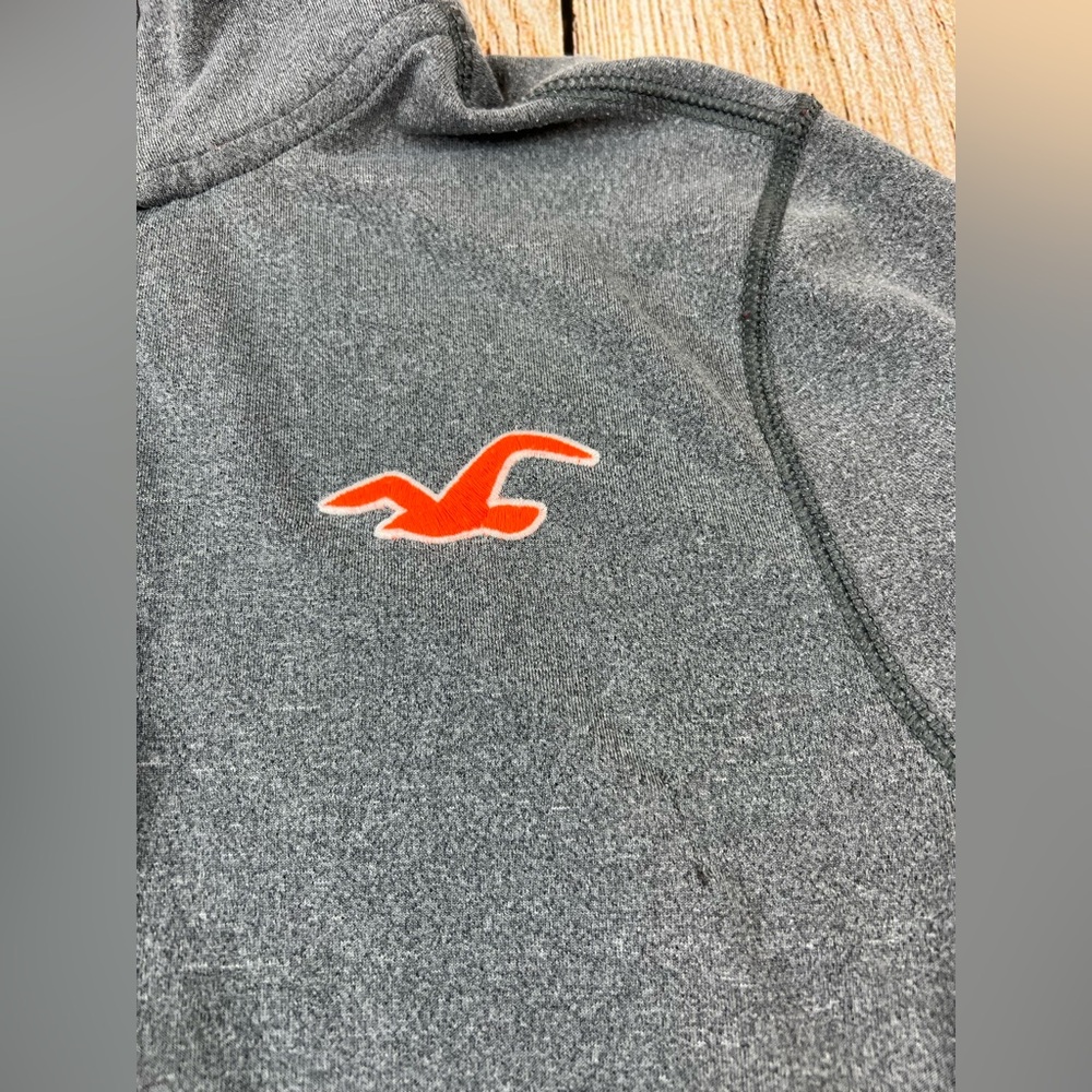 Womens Hollister Sport 1/4 Zip Pullover Shirt Grey Orange Longsleeve Size XL - Picture 3 of 9